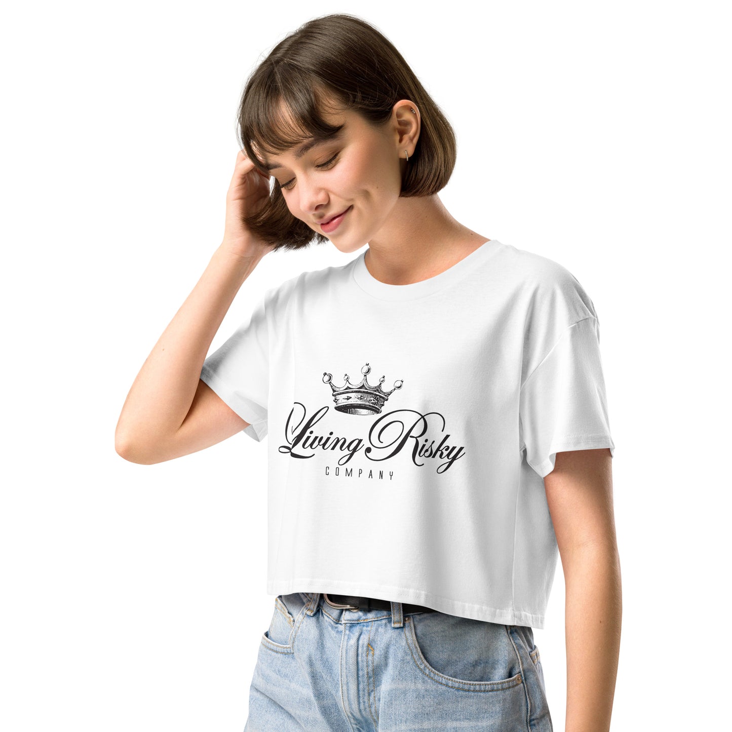 Women’s crop top - Light with Black Script
